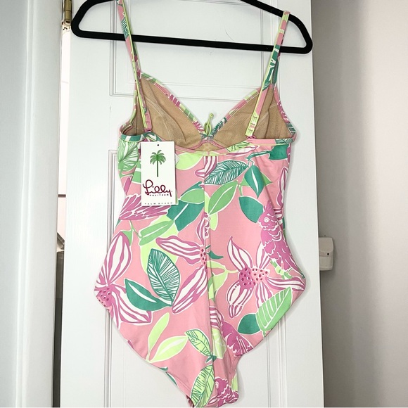 Lilly Pulitzer Pink and Green Floral Swimsuit - Picture 5 of 9